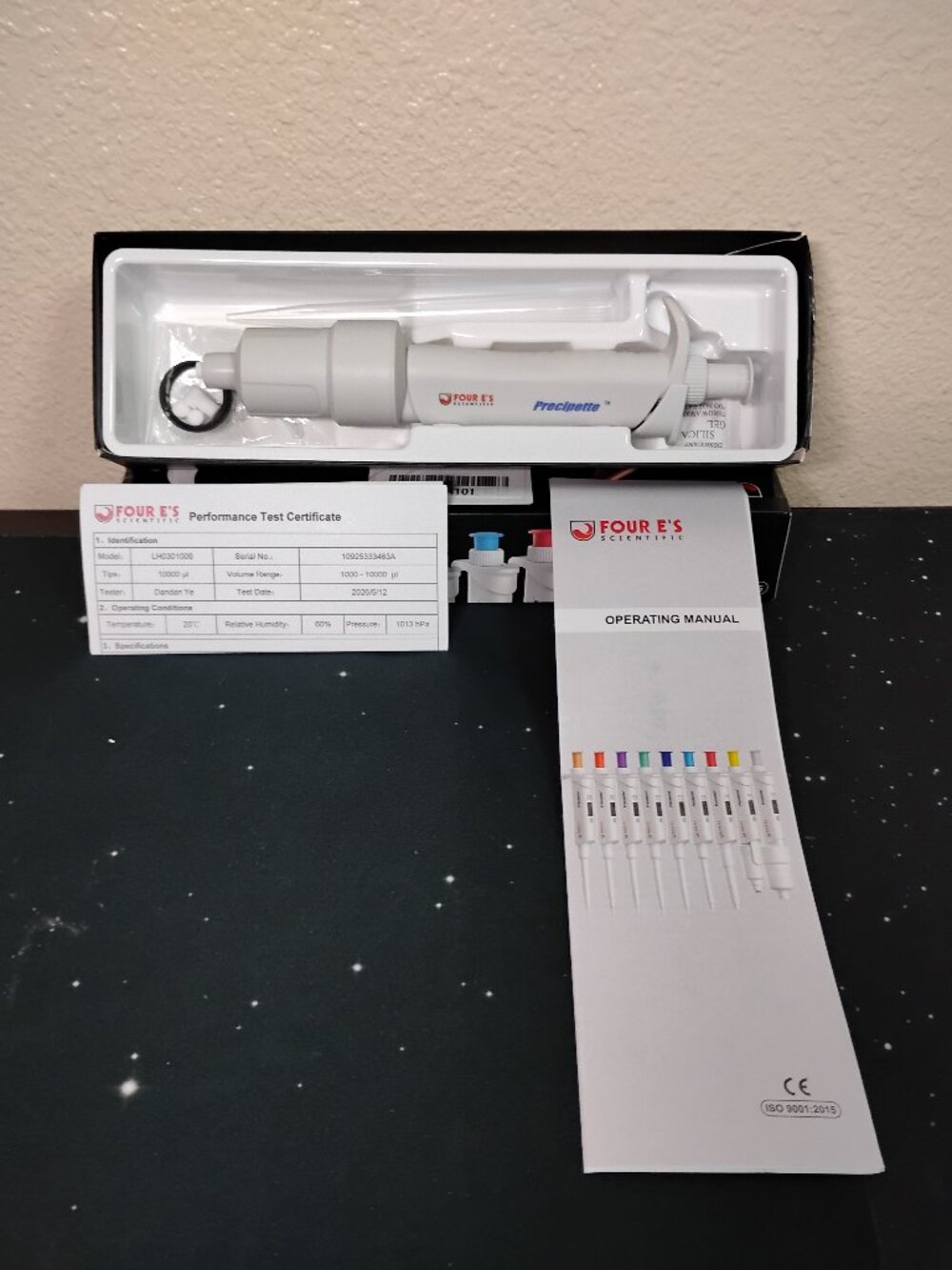 Four E's Scientific Precipette Single Channel Adjustable Pipette 1000-10000ul